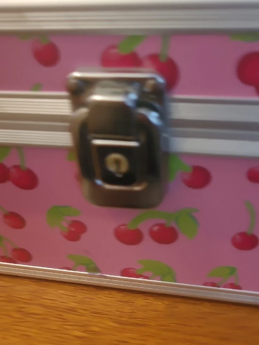 Pink Cherry Print Jewelry Case